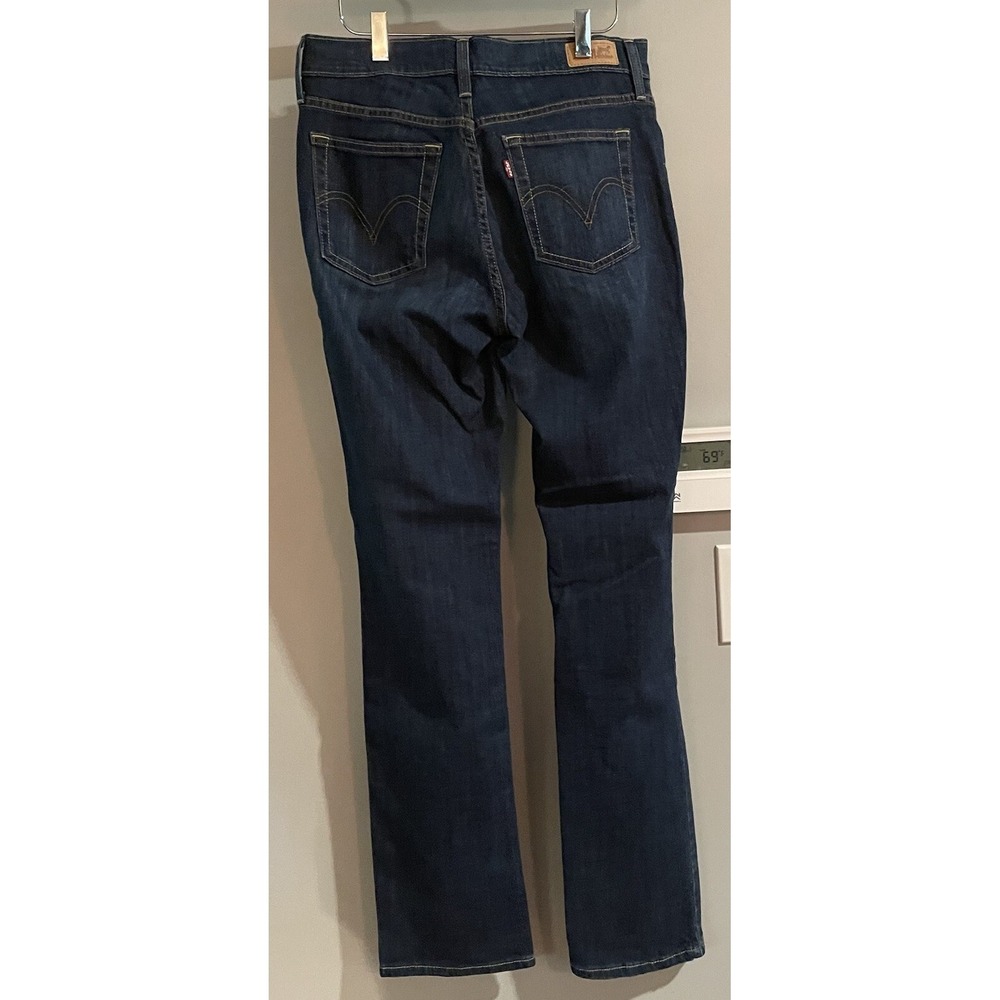 Levis 505 Jeans Straight Leg Dark Blue Stretch Denim Trousers Womens SZ 31x33 - Picture 2 of 11